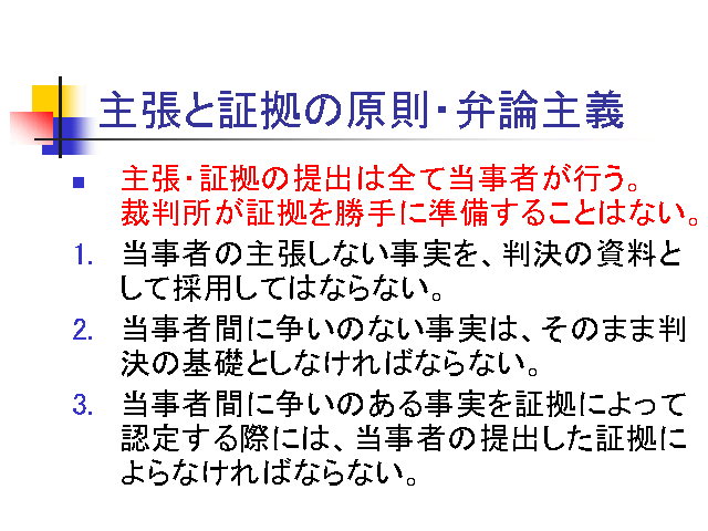 主張と証拠の原則・弁論主義